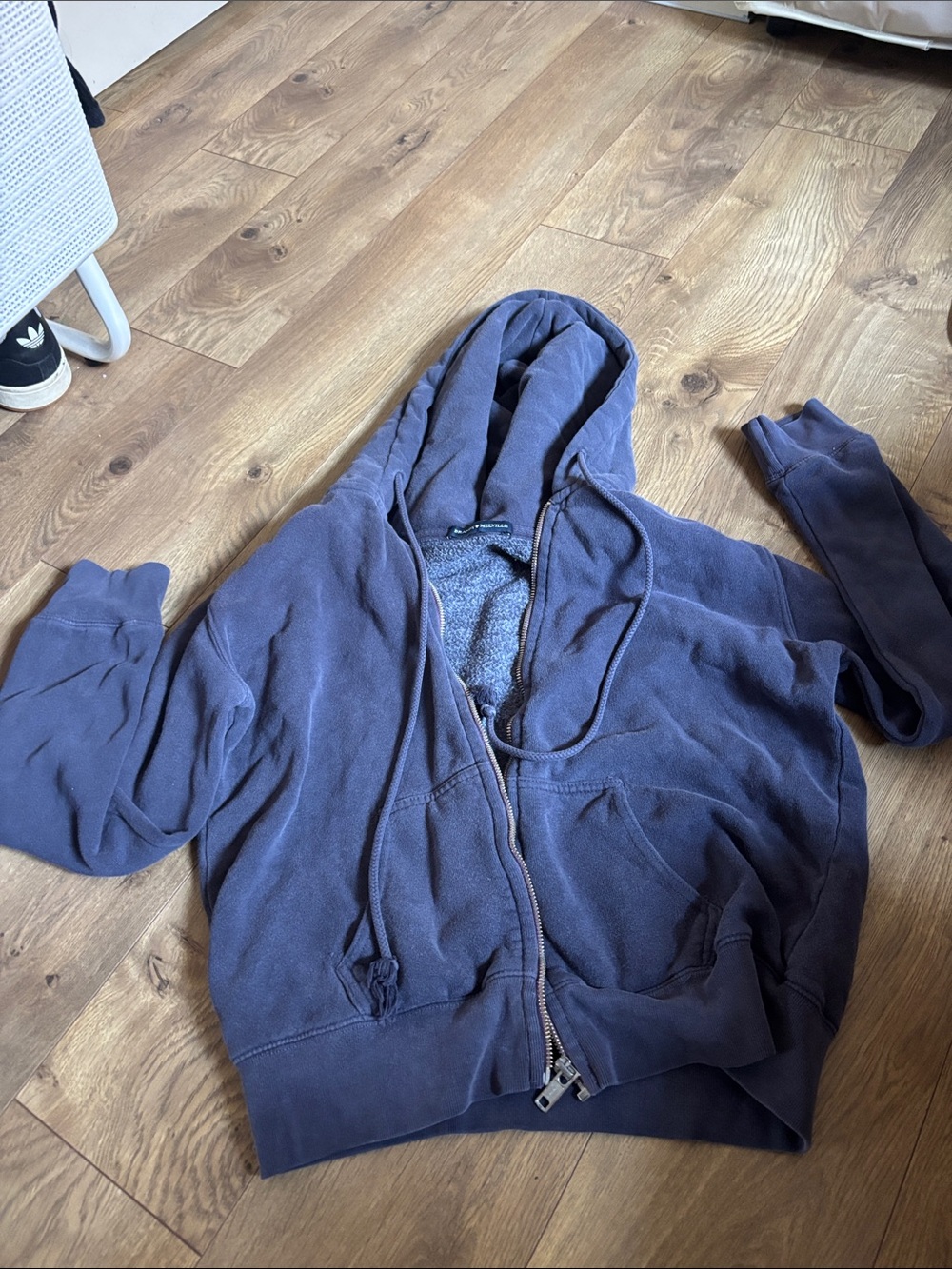 Brandy Melville navy blue zip-up hoodie